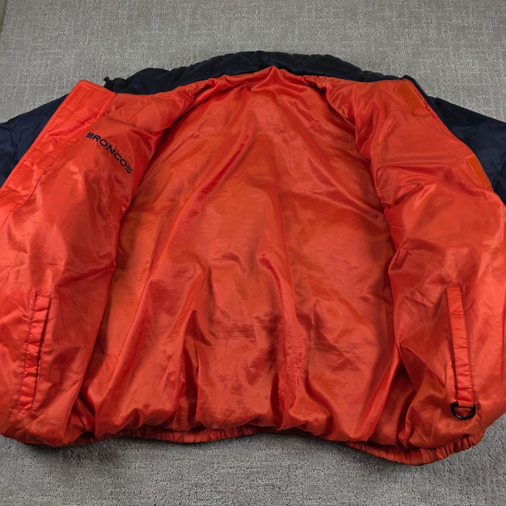 Starter Denver Broncos Puffer Jacket Mens XL Navy Blue Down Fill Ripstop NFL - Picture 5 of 11